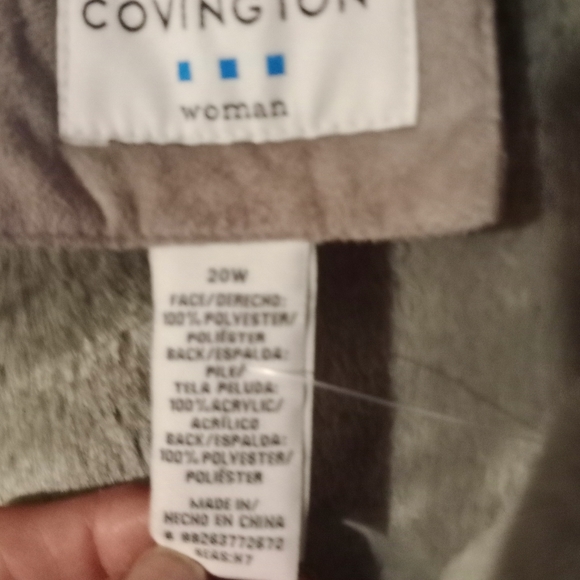 NWT Faux leather Coat w Faux Fur Lining sz.20w Light Gray - Picture 7 of 16